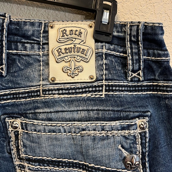 Rock Revival Dark Blue Denim with White Stitching - Picture 10 of 15